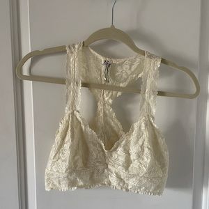 Free People cream lace bralette